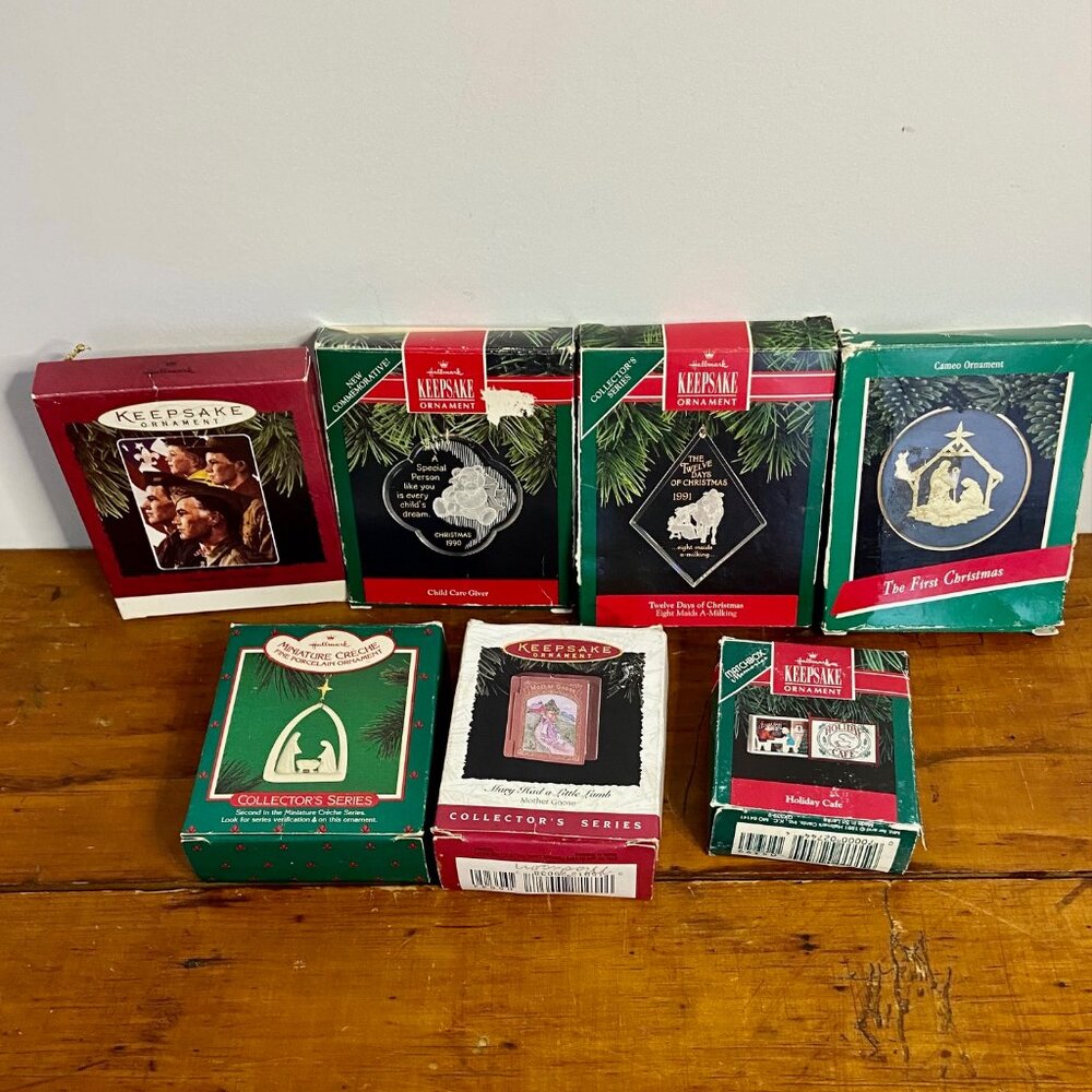 LOT of 7 Hallmark Ornaments - SOME COLLECTORS SERIES